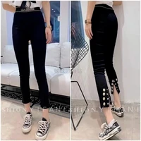 womens 2021 summer new style thin split stretch leggings womens outer wear thin nine point pants mother jeans