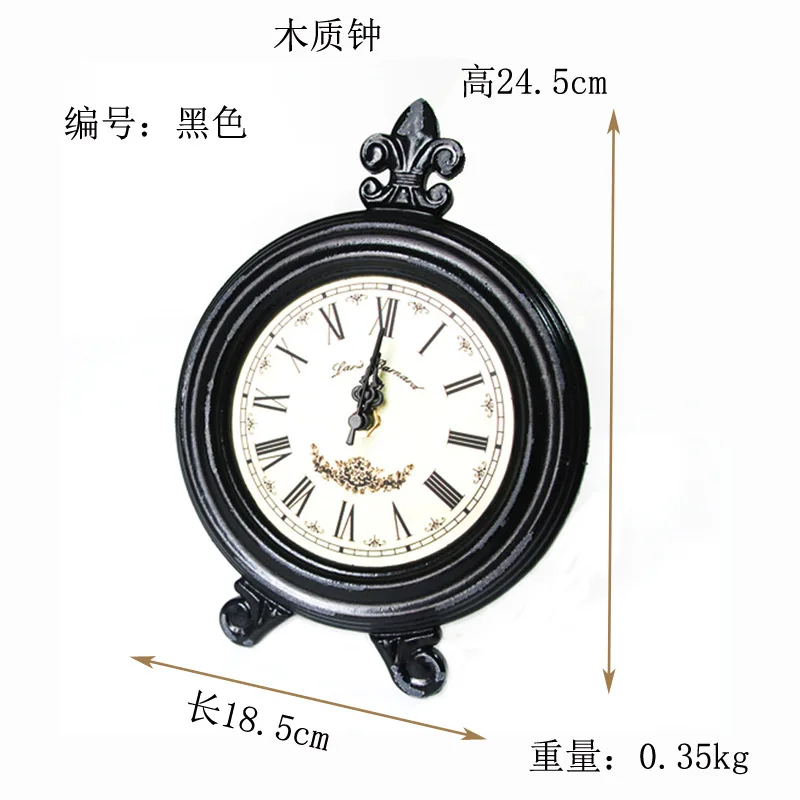

(promotion) European retro nostalgic wooden clock ornaments crafts home decoration desktop