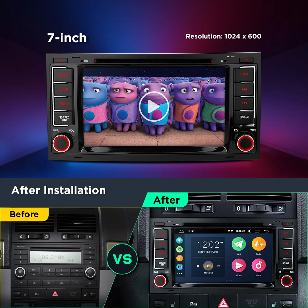 XTRONS 7 ''Android 10 0 автомобильный радиоприемник стерео DVD плеер GPS для Volkswagen T5 Multiwan