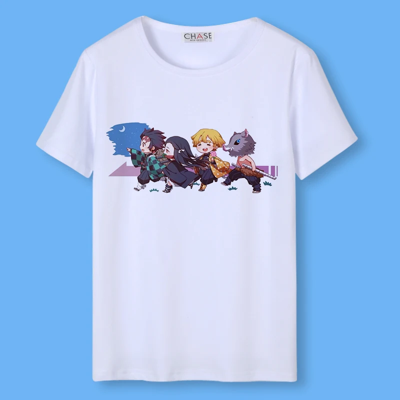 Футболка для косплея с изображением рассекающего демонов топ круглым вырезом и