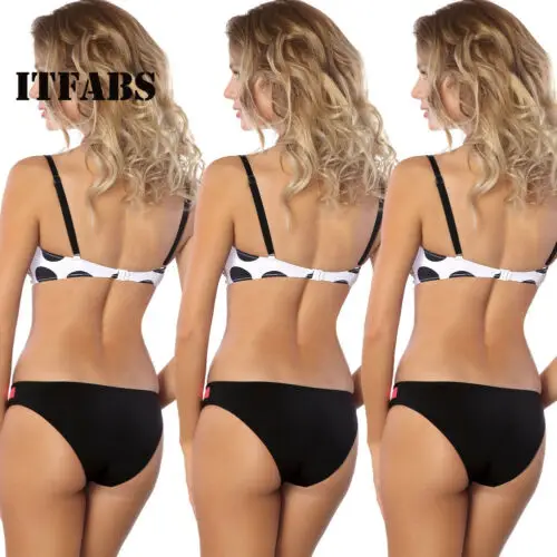 Новинка 2020 женский летний купальник комплект бикини в горошек бюстгальтер пуш ап