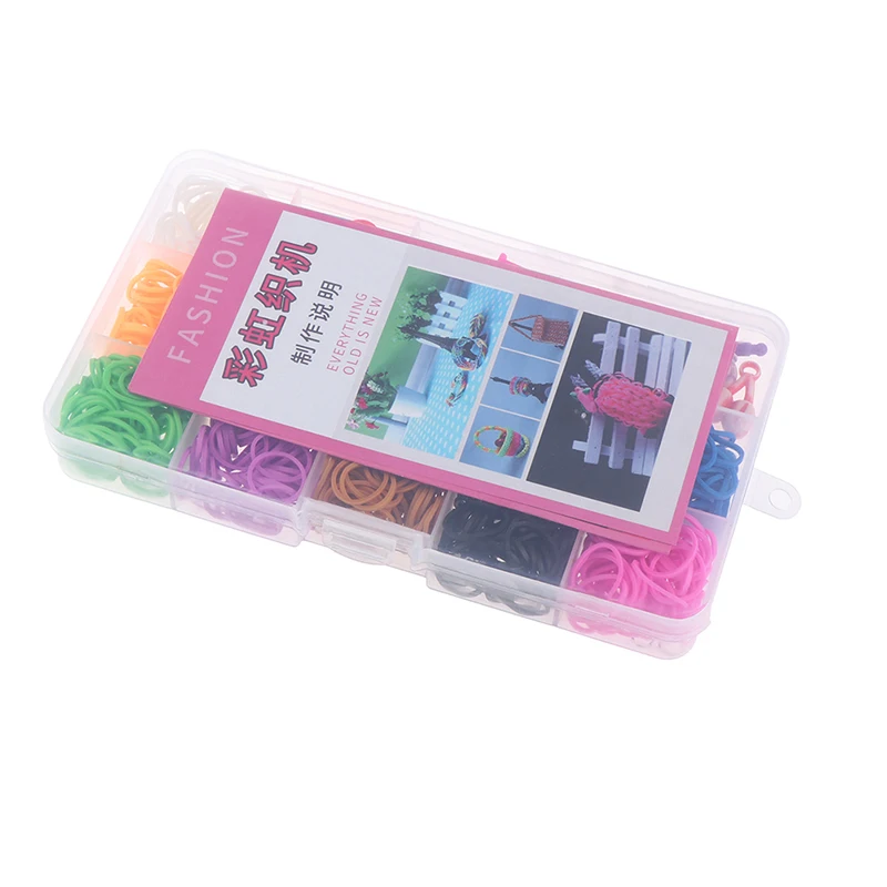

600Pcs/Box Rubber Loom Bands Girl Gift Elastic Band for DIY Weaving Lacing Bracelet Set Wholesale