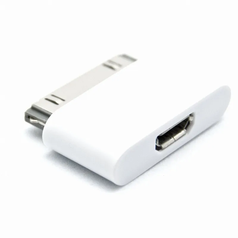 

Female Micro USB to Male 30-pin Connector For Apple iPhone 4 4S iPhone4S Charging Cable Adapter Ultra Small White Accessories