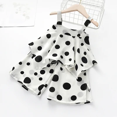 2 шт. Детский комплект из топа на подтяжках и брюк с широкими штанинами|Комплекты