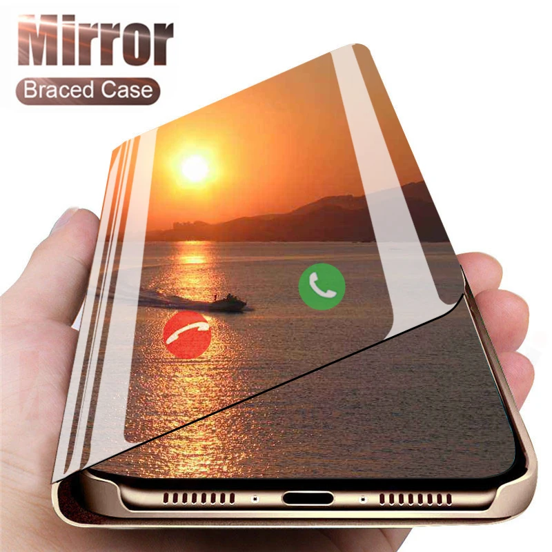 

Smart Mirror Flip Phone Case For One Plus 8 7 Pro 6T 7T Leather Case