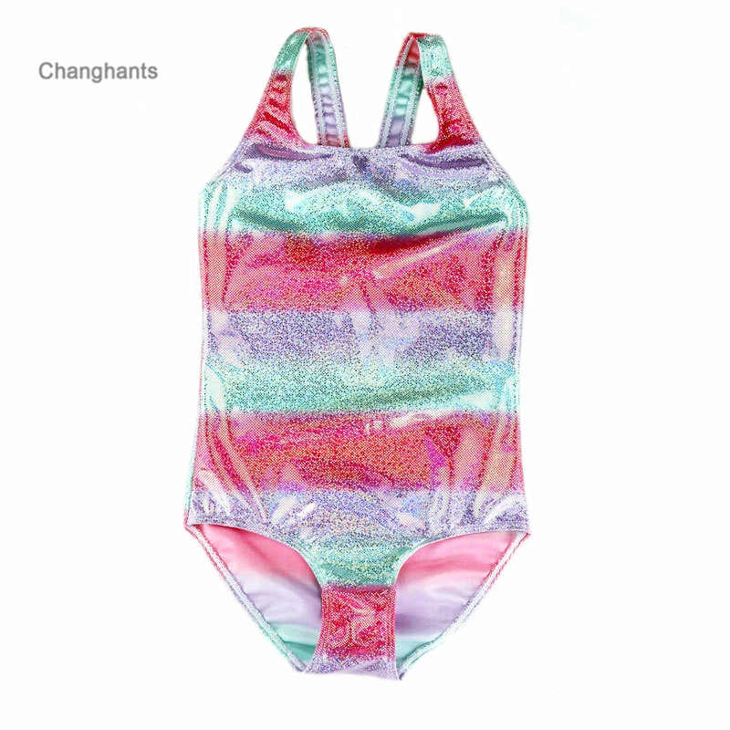 Цельный купальник для девочек 4 10 лет детский купальный костюм разноцветный