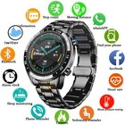 Часы наручные LIGE мужские со стальным браслетом, водонепроницаемые Смарт-часы со стальным сенсорным экраном, Bluetooth звонком, для занятий спортом, фитнесом с коробкой, 2020
