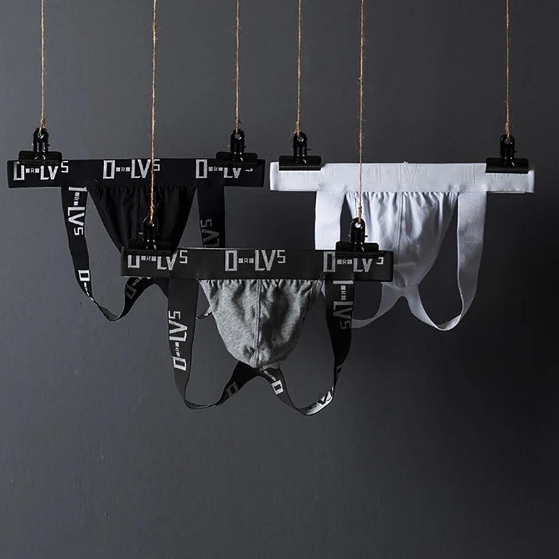 

3PCS Sexy Gay Thong G-string Cotton Men Underwear String Homme Sissy Panties Jockstrap Lingerie Open Butt Tanga Bikini Plus Size