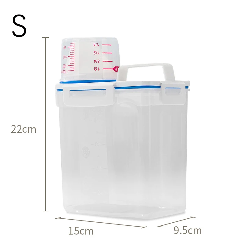 Корзина для хранения сухого корма для собак Dog Food Box Sealed Storage Bucket Pet Cat Moisture-proof Rice Barrel Miscellaneous Grain Measuring Cup on