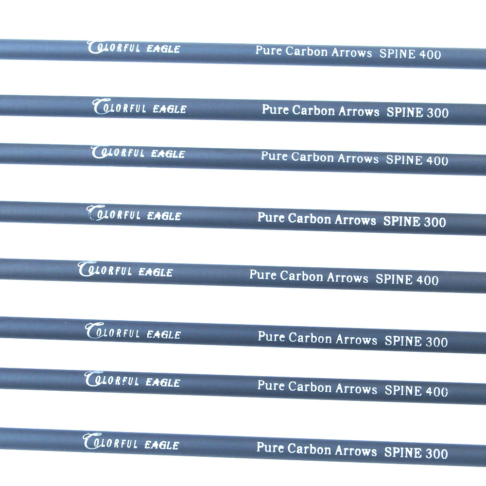 Стрелы из чистого карбона 300 для стрельбы лука и стержня 400 стрелы 3 дюйма лопасти
