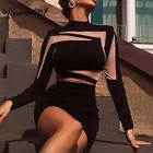 Yitimuceng платья со вставками Женственная Дамская обувь с длинным рукавом на молнии средней длины с высоким воротником и черного цветов в стиле пэчворк Повседневное платье; Сезон весна-осень; 2021 Новый