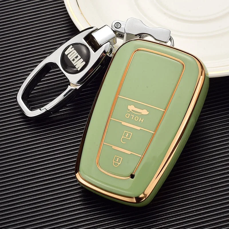 Чехол для автомобильного ключа из ТПУ с гальваническим покрытием Toyota Corolla Rav4 Camry 70