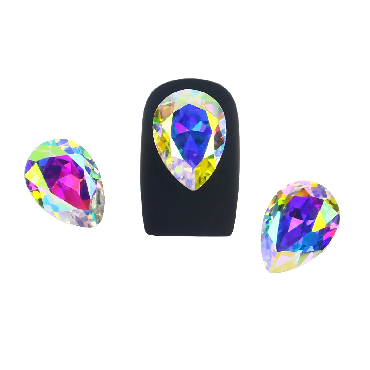 Кристалл AB Nail Art Алмазный страз каплевидные заостренные стразы аппликация для