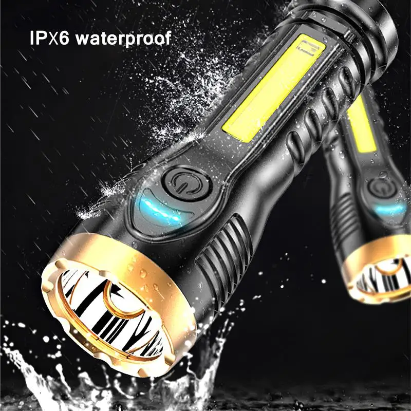 

Водонепроницаемая IPX6 портативная вспышка 4 режима освещения регулируемая вспышка 1200mAh батарея для поиска поход