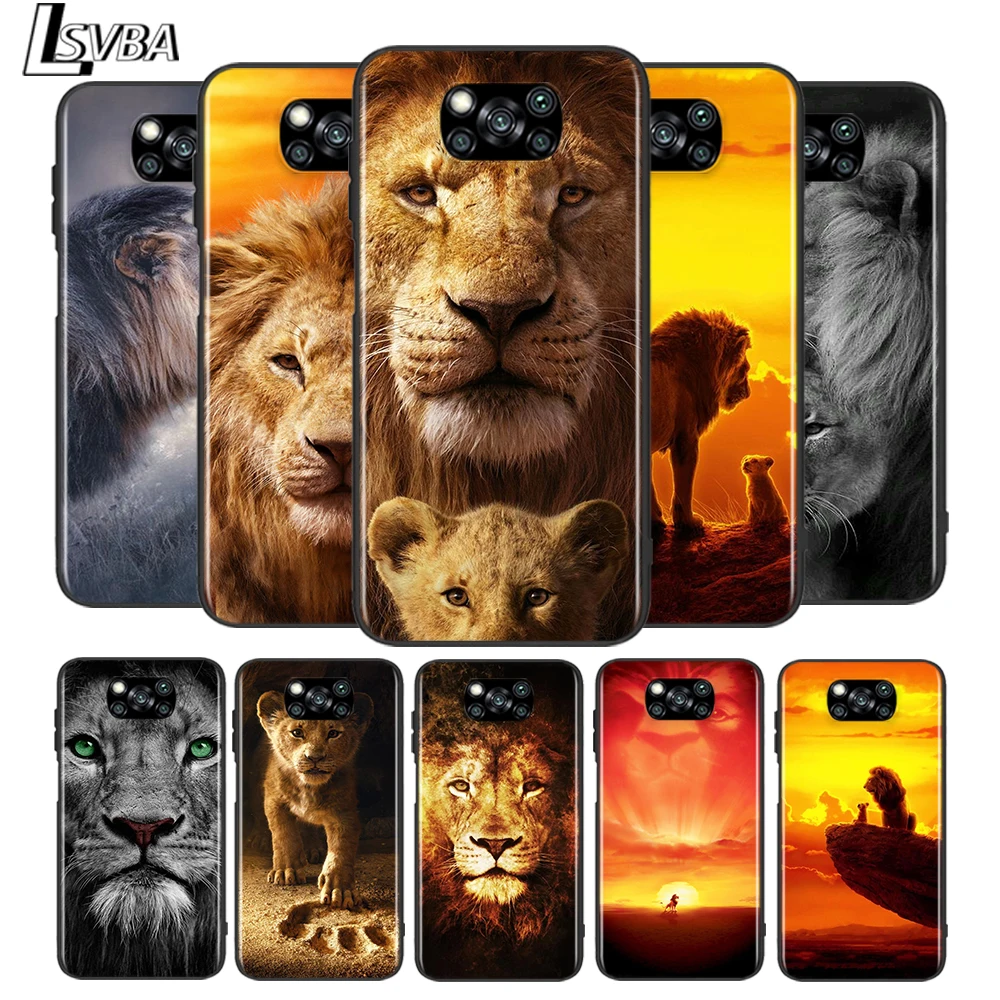 

The Lion kingdom animal for Xiaomi Poco X3 NFC X2 M3 M2 F2 Pro C3 F1 A2 Lite A1 Mix3 Play Silicone Soft Black Phone Case