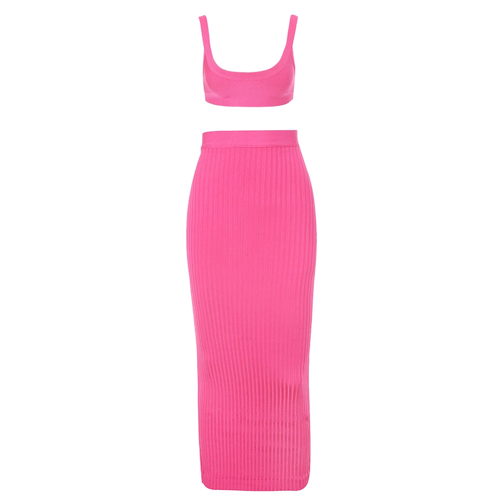 Женский комплект из двух предметов розовый бандажный жилет на тонких лямках и