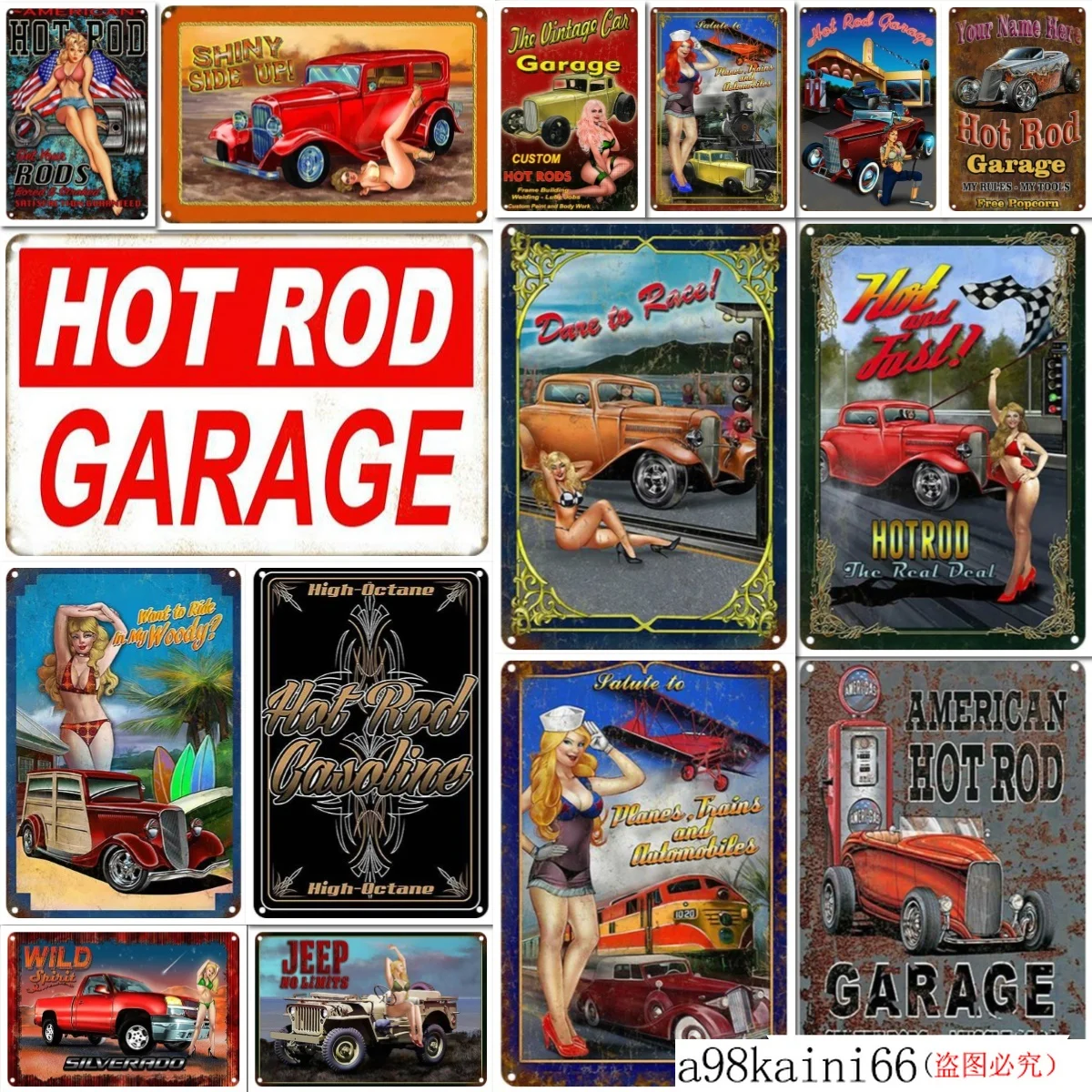 Hot Rod Garage хит продаж металлическая жестяная вывеска искусства пластина