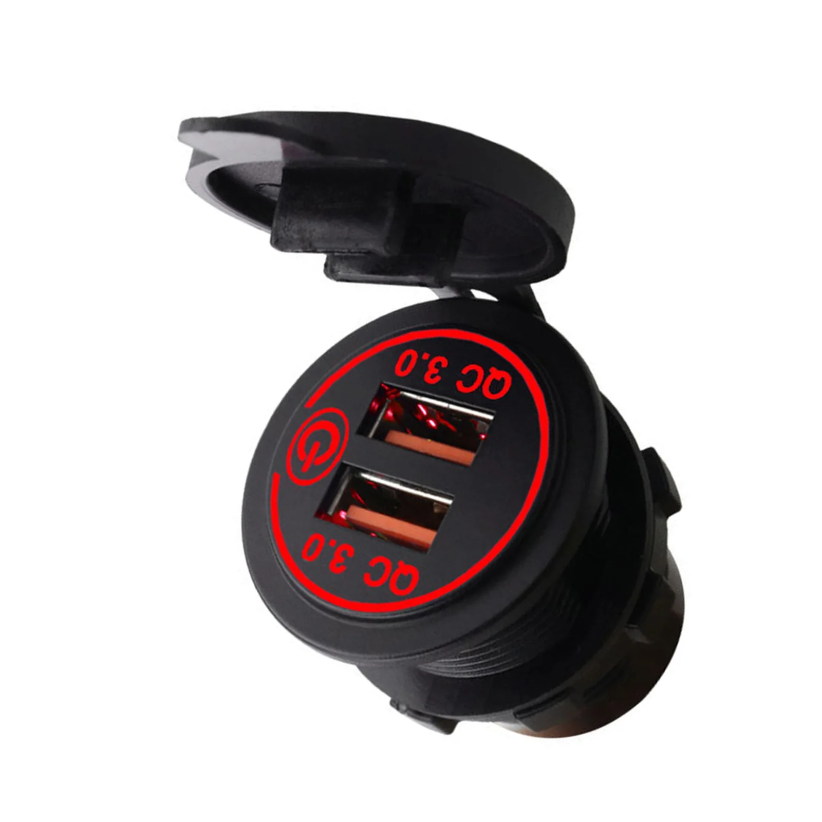 

Car Charger Socket Dual USB Port Charger with Waterproof Cover for 12-24V Car Motorcycle