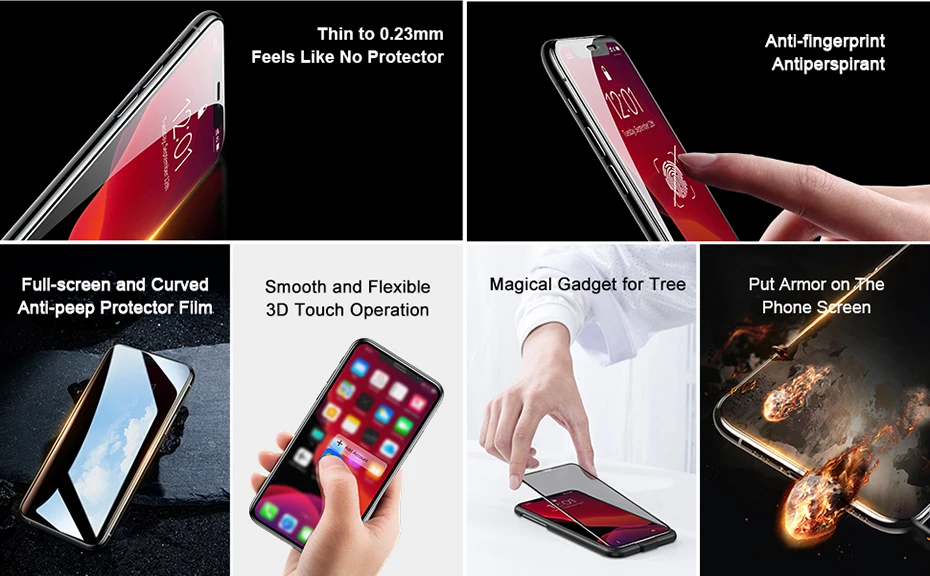 Baseus 0,23 мм защита для экрана для iPhone 11 Pro Max защитное стекло закаленное стекло для iPhone стекло 2 шт. и инструмент