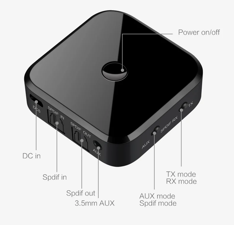TX16 Bluetooth 5 0 HD аудио передатчик приемник поддерживает 3 мм AUX SPDIF цифровой для ПК ТВ