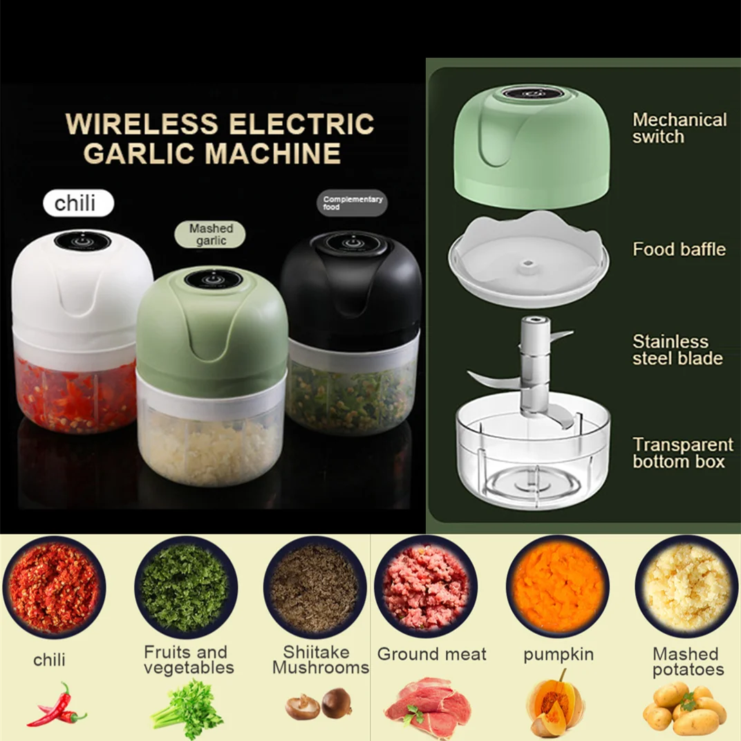 

2 шт., электрическая мини-Измельчитель чеснока, USB