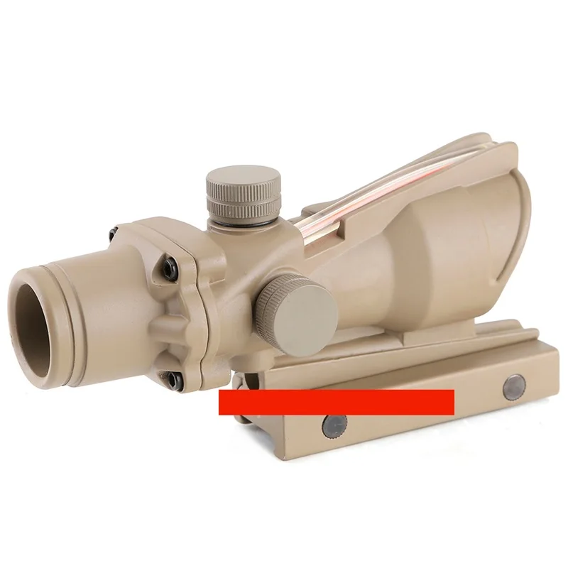 Trijicon T-eagle ACOG 1x32 оптические винтовки прицелы пятнистость красная точка M416 сетка с 20 мм креплениями прицел охотничья Оптика прицел - Цвет: khak-red