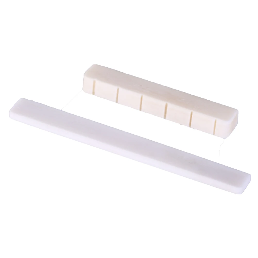 

White Music Instruments Replacement Spare Part Guitar Parts 6 String Classical Guitar Bone Bridge Saddle And Nut Ivory Set