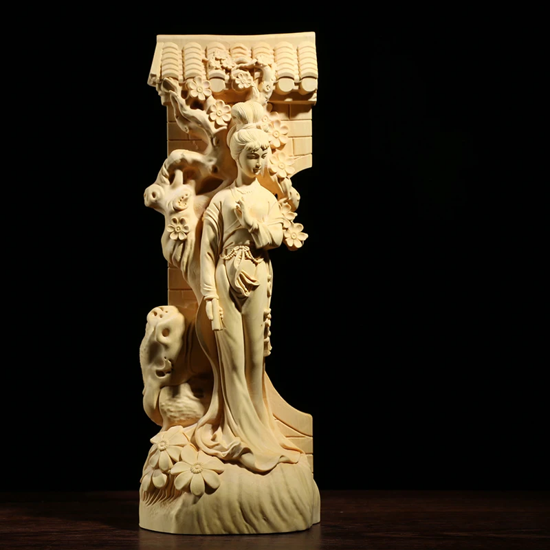 Резьба из самшита украшения для интерьера настоящая деревянная статуя подарки