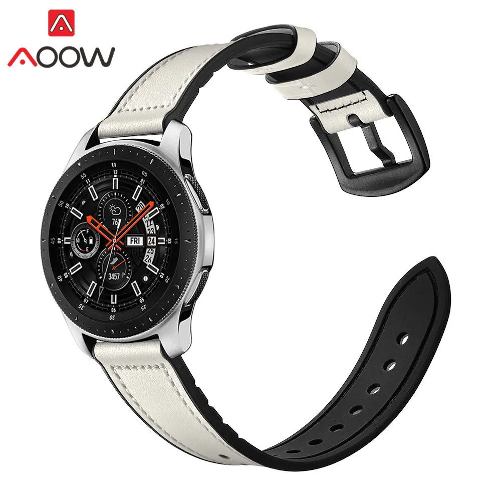 20 мм 22 мм силиконовый ремешок из натуральной кожи для samsung Galaxy Watch 42 мм 46 мм gear S3 S2 спортивный сменный Браслет ремешок