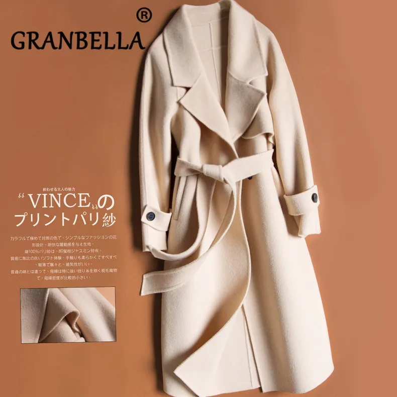 Новинка модная теплая зимняя одежда Женское шерстяное пальто с отложным