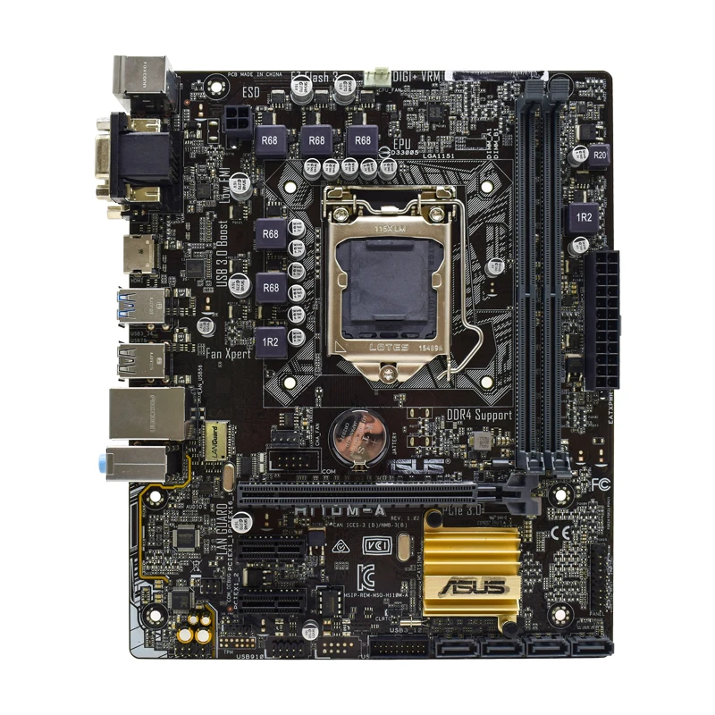 

ASUS H110M-A Intel H110 DDR4 32 Гб LGA 1151 i3 i5 i7 ЦП VGA HDMI SATA 6 ГБ/сек. USB3.0 PCI-E 3,0 Micro-ATX десктопная материнская плата 1151