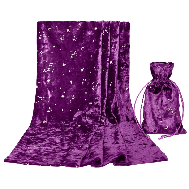 

The Velvet Divination Tablecloth with Bag Nordic Metaphysical Altar Cloth Cards Board Game Table Cover Card Mat
