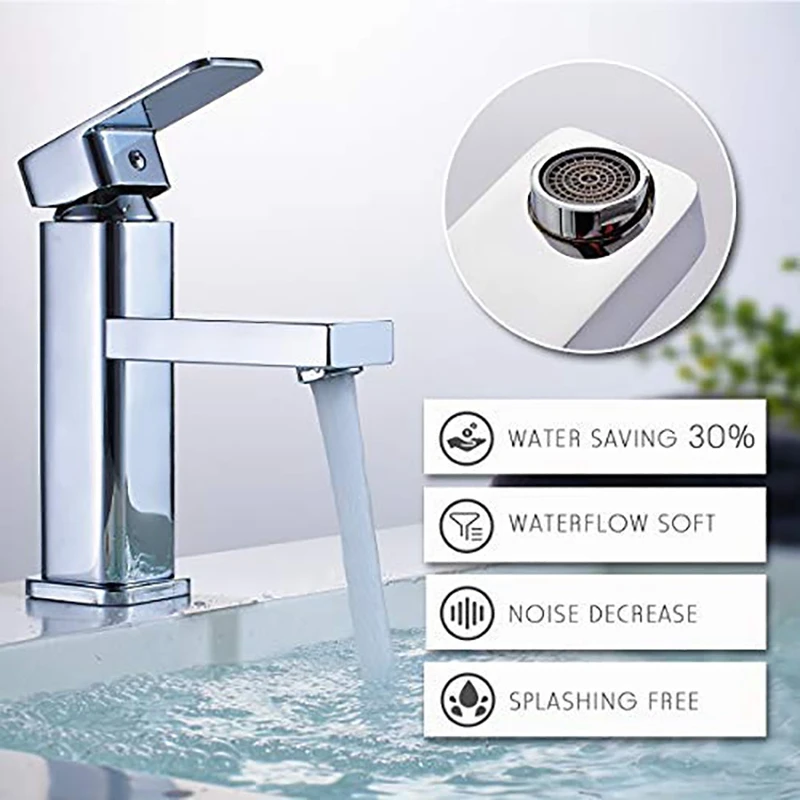 

Bathroom Vessel Vanity Faucet with Aerator, Single Handle Sink Tap Chrome Polished