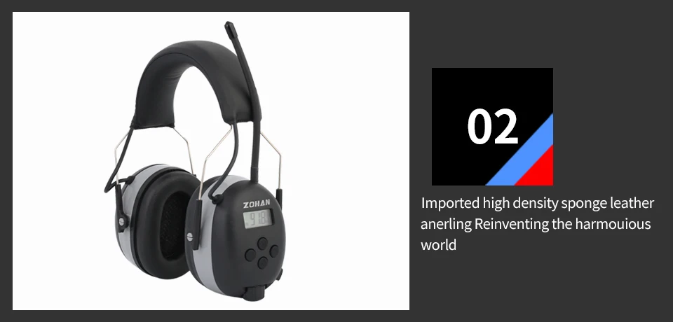 ZOHAN Цифровой AM/FM стерео радио наушники NRR 24dB защита ушей для кошения Профессиональный слуховой протектор радио наушники