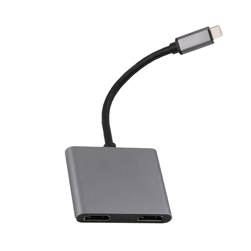 

Type-C Hub to Dual HDMI-Compatible 4K USB C Converter Adapter for , Air/iPad Pro, Dell XPS 13/15,Surface Pro 7/Go