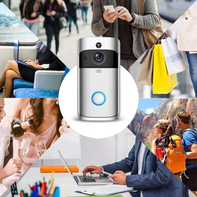 

Wifi 720p HD Video Doorbell Intelligent Remote Monitoring Network Wireless Home Video Voice Doorbell Wifi Doorbell Intercom R5V1