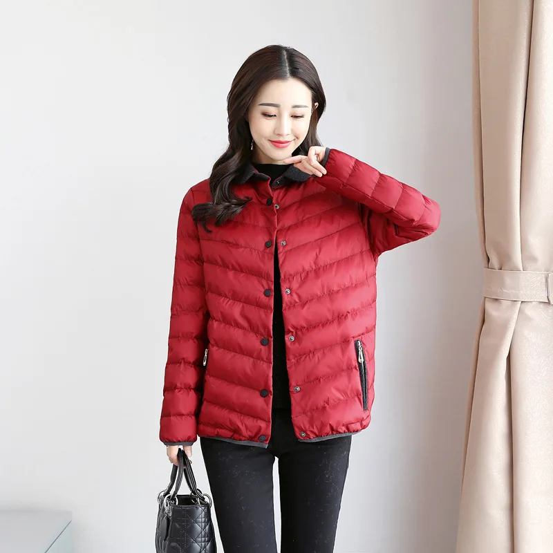 

of edition new fund of 2019 autumn winters feather mian mian clothing joker black thin small cotton-padded jacket coat