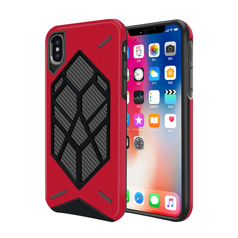 2в1 PC TPU Прочный защитный чехол для iPhone X 8 7 6 S Plus силиконовый гибридный резиновый