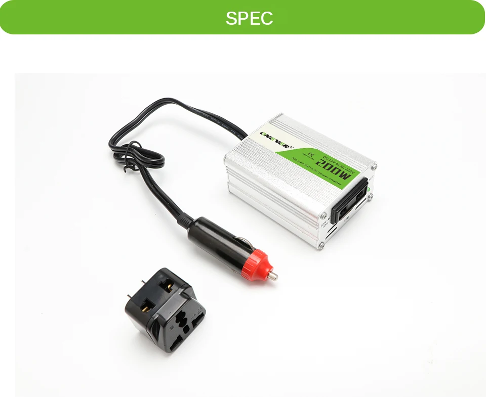 Автомобильный преобразователь напряжения 200 Вт 12 В постоянного тока в 220