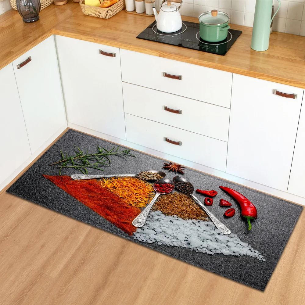 

Kitchen Mat Entrance Doormat Living Room Children Bedroom Floor Decor Carpet Spices Home Hallway Bathroom Balcony Anti-Slip Rugs