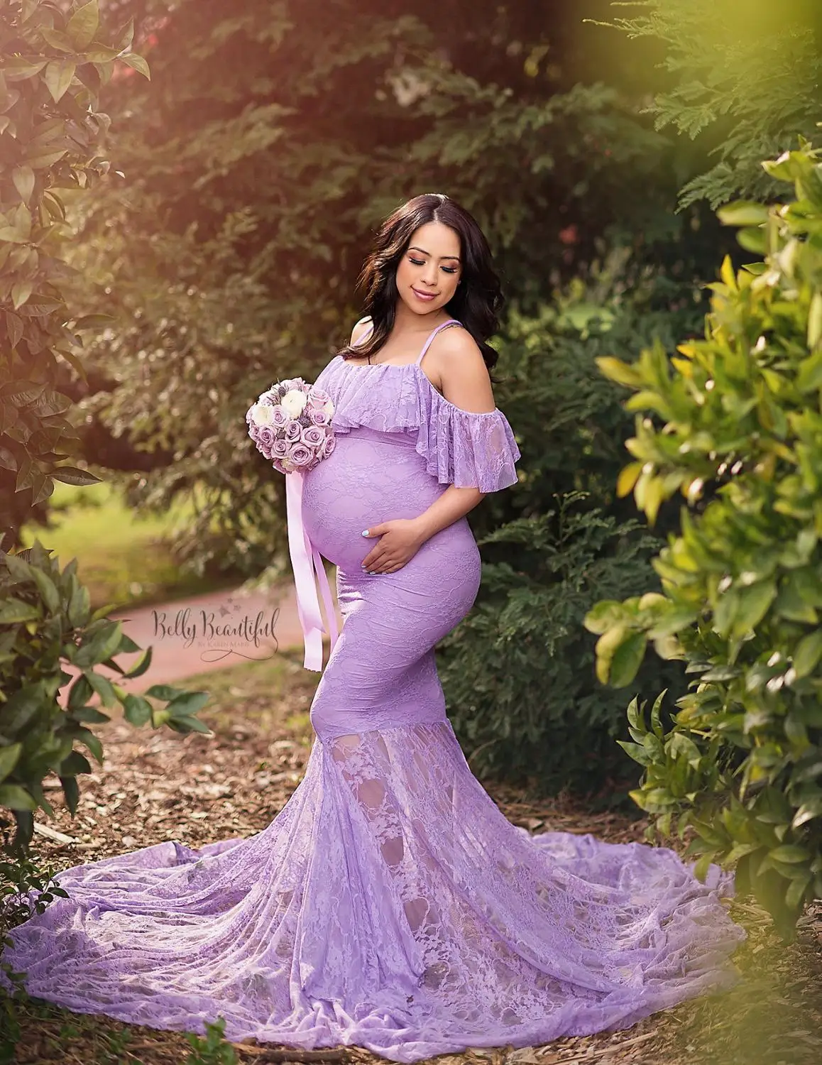 

2020 Europe America Womens Wear Lace Pregnant Woman Hangover Fly Short Sleeve Long Dress Photography Maternity Dresses For Photo