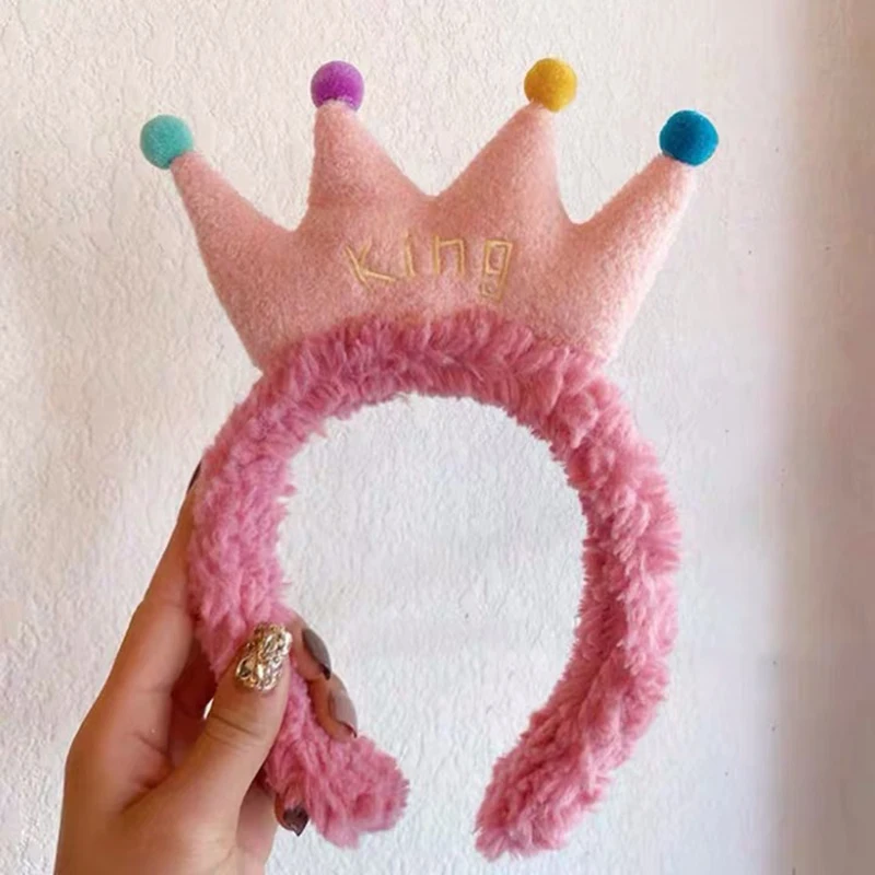 

Plush Crown Headband for Women Girls Wash Face Turban Makeup Elastic Hair Bands Coral Fleece Hair Accessories 2020 New Fashion