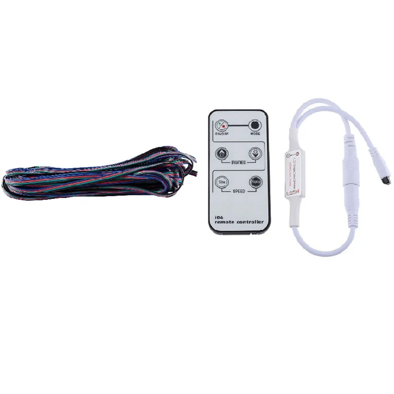 

4 Colors 10M RGB Wire Cable Extension Cable With Mini Remote Control Dimmer