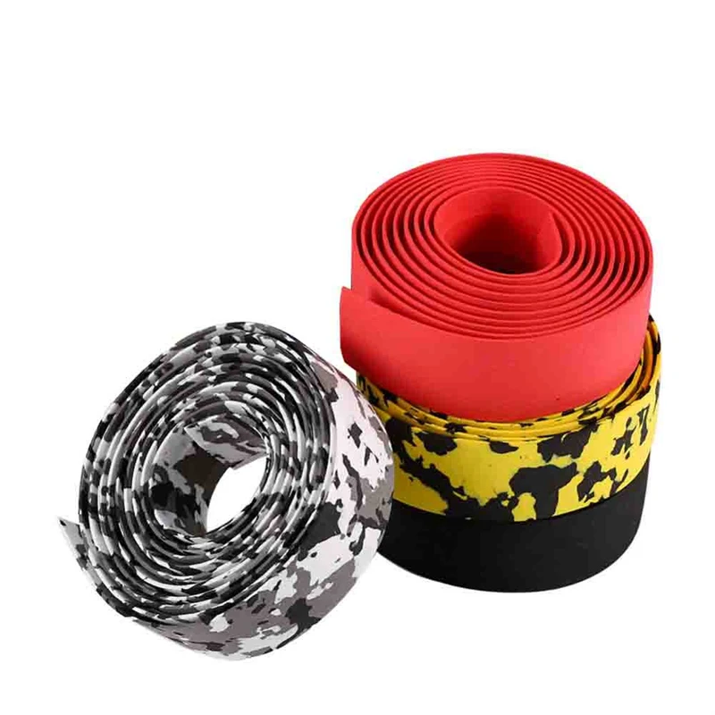 

Road Bike Bicycle Handlebar tape Camouflage Cycling Handle Belt Cork Wrap with Bar Plugs 6 Colors