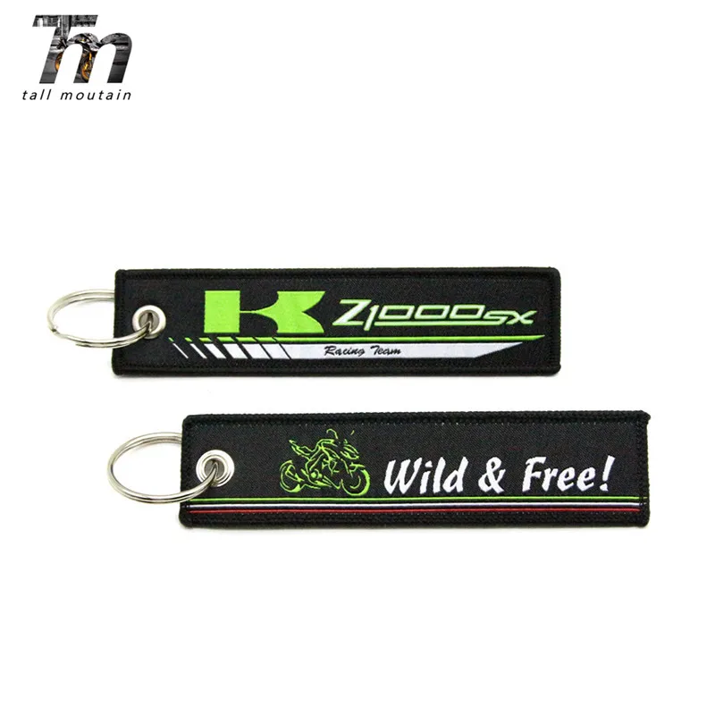 

For Kawasaki Z650 Z750 Z800 Z900 Z1000 Motorcycle Embroidered Badge Keyring Embroidery Key Holder Chain Collection Keychain
