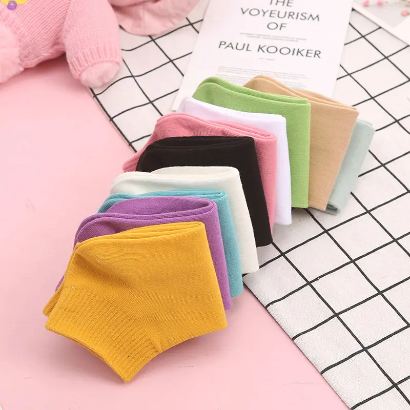 

Sfree 5Pairs Pure Color Socks Female Socks Shallow Mouth Ins Tide Korea Candy Color Cute Japanese Wild Students Summer