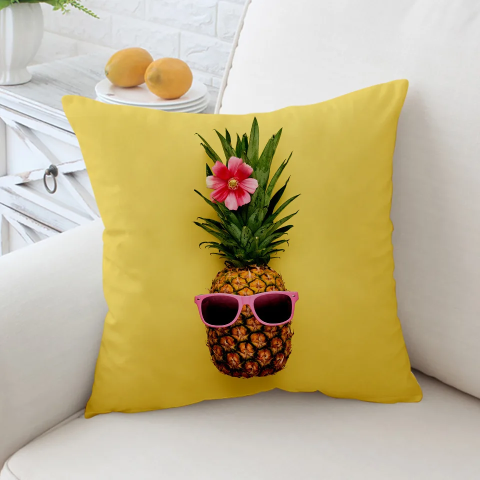 Наволочка с цветным рисунком ананаса полосатых очков наволочка ананасов
