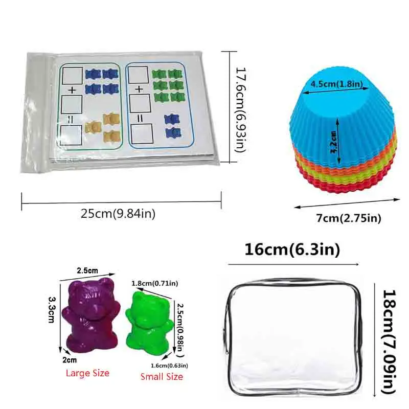 Подсчитывающие медведи со встроенной радужной игрой Монтессори развивающие