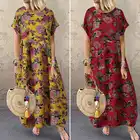 Платье ZANZEA женское с цветочным принтом, Повседневный Сарафан с коротким рукавом в богемном стиле, туника, лето 2021