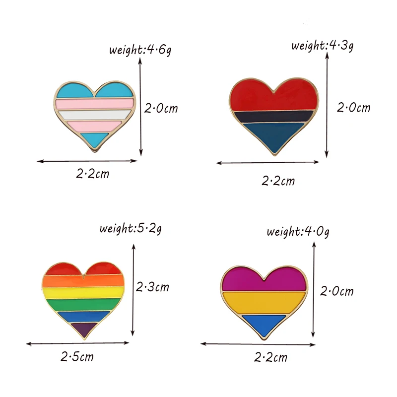 Эмалированные значки Pride ЛГБТ с радужным сердцем броши для лесбиянок геев курток
